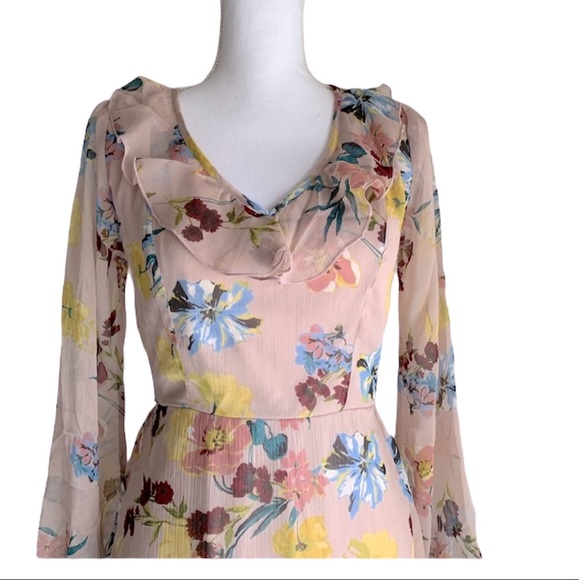 BAND OF GYPSIES NWT BLUSH FLORAL MINI DRESS - Picture 7 of 12